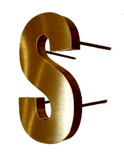 flat cut metal letter stud mount